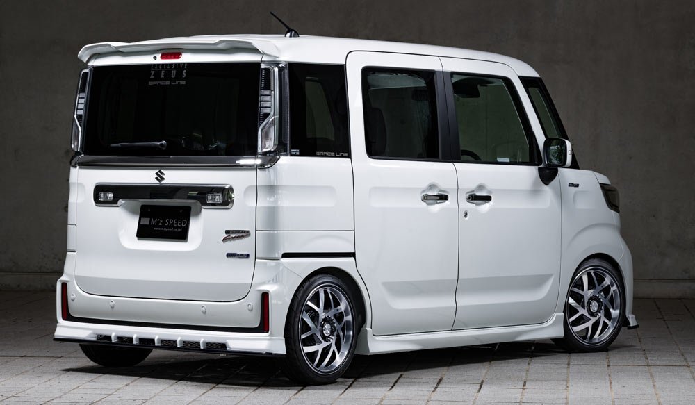 M'z SPEED リアアンダースポイラー ブルーイッシュブラックパール (ZJ3) FRP スペーシアカスタム MK53S H29.12～R3.11 NA FF