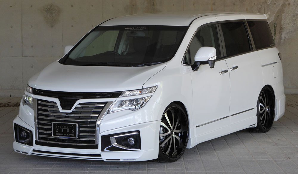 M'z SPEED サイドステップ ファントムブラック (GAE) FRP エルグランド PE52 PNE52 TE52 TNE52 H26.4～R2.9 ハイウェイスター MC后