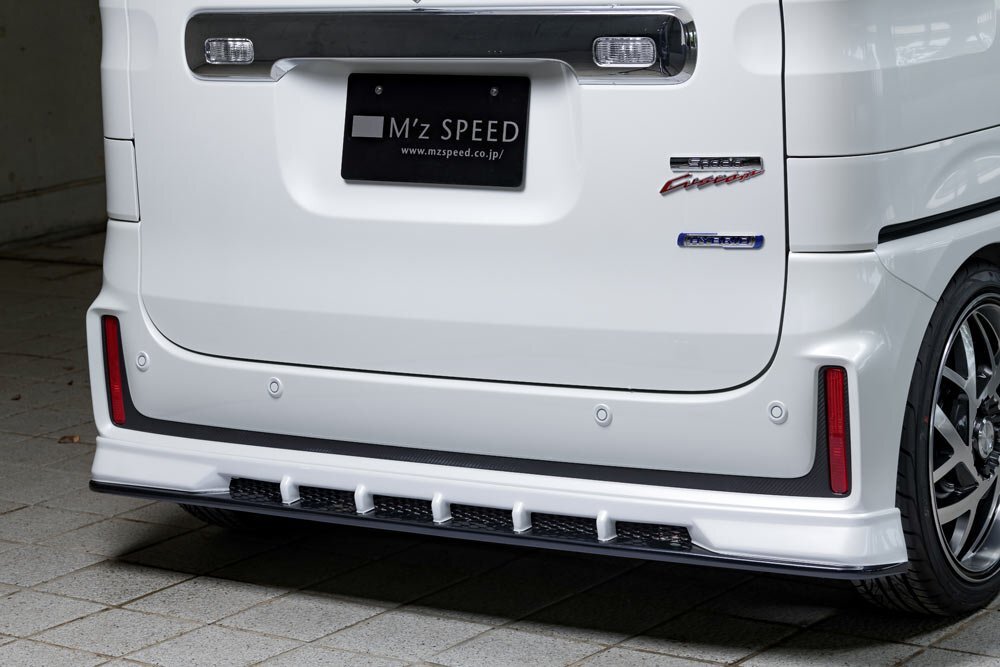 M'z SPEED задний нижний спойлер чисто-белый жемчуг (ZVR) FRP Spacia custom MK53S H29.12~R3.11 турбо FF