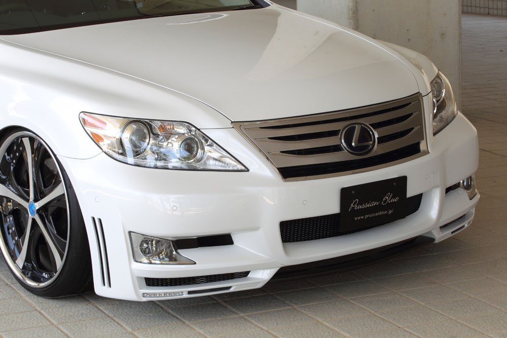 M'z SPEED フロントバンパースポイラー 未涂裝 FRP レクサス LS600h UVF45 H21.9～H24.9 中期