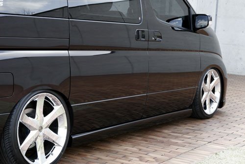 M'z SPEED サイドステップ 未涂裝 FRP エルグランド E51 ME51 MNE51 NE51 H16.8～H22.7 XL/X/VG/V MC后