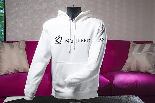 M'z SPEED オリジナル?パーカー プルオーバー ホワイト Mサイズ