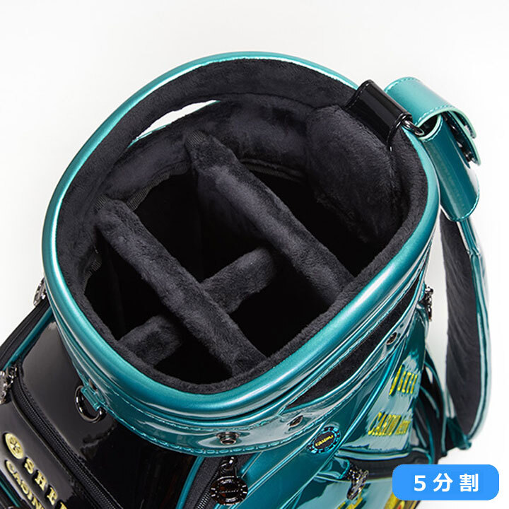 シェリフ SCA-010CB カジノシリーズ キャディバッグ ターコイズ×ブラック 9.5型 3.8kg カート型 100本限定 SHERIFF 2025 即納_画像6