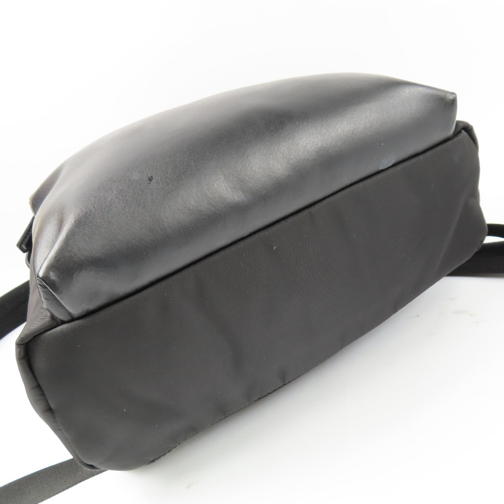 99746★1円スタート★FENDI フェンディ 美品 モンスター バグズアイ バッグ バックパック リュック デイパック レザー ナイロン ブラック