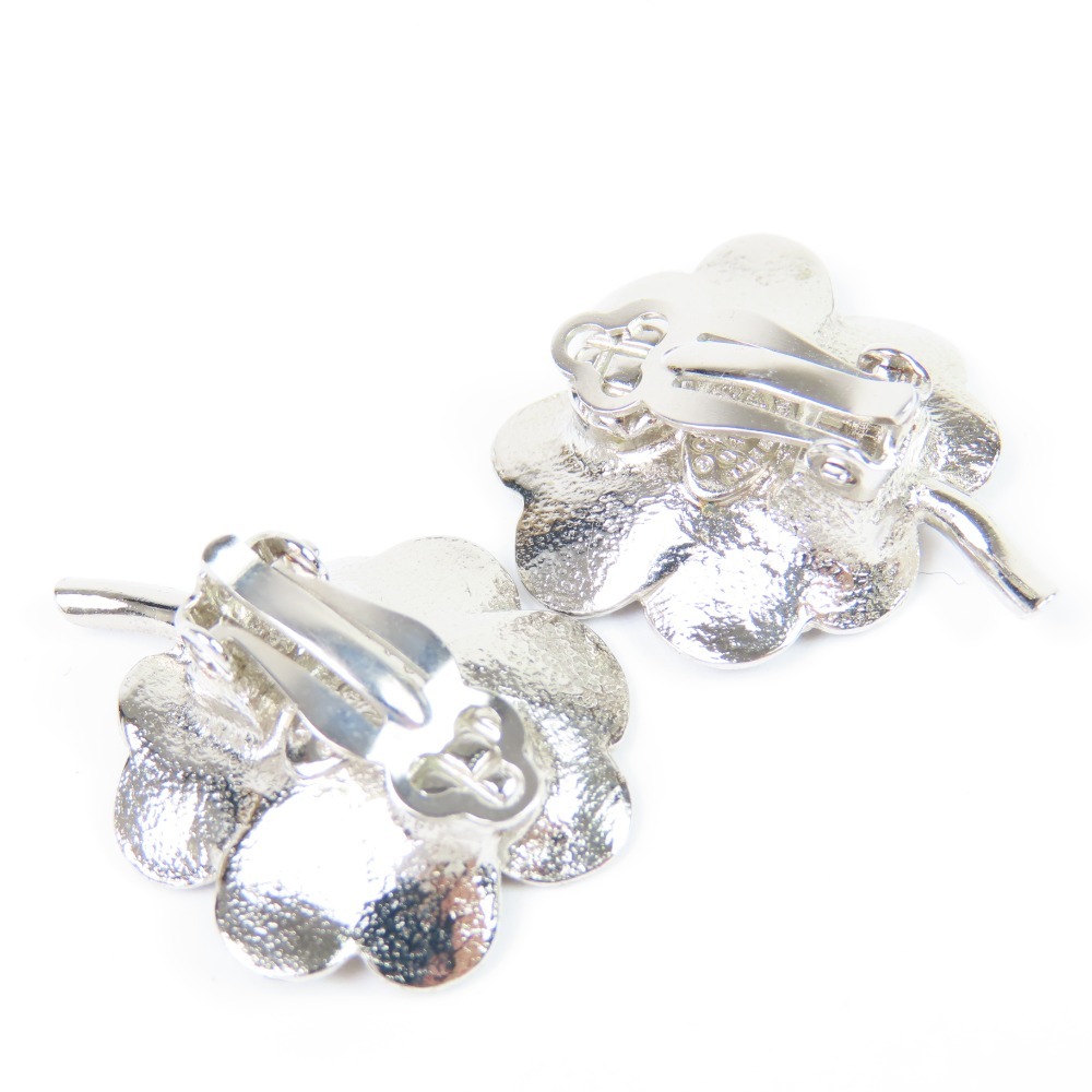 99949★1円スタート★CHANEL シャネル 新品同様美品 クローバー ココマーク ヴィンテージ アクセサリー イヤリング GP ラインストーン_画像2