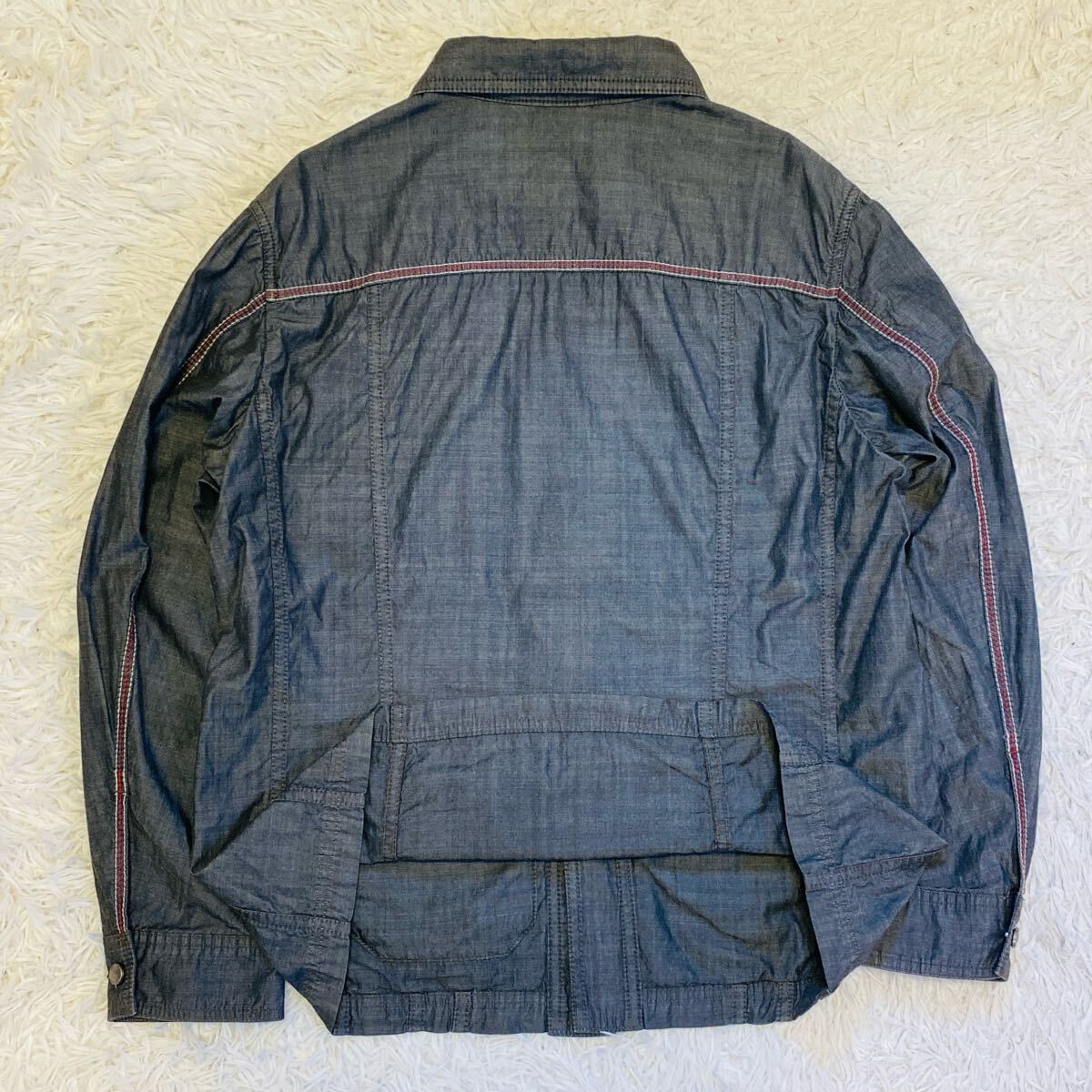 【美品】バーバリーロンドン BURBERRY LONDON デニムジャケット Gジャン ジージャン ノバチェック メガチェック ブルゾン 薄手夏用