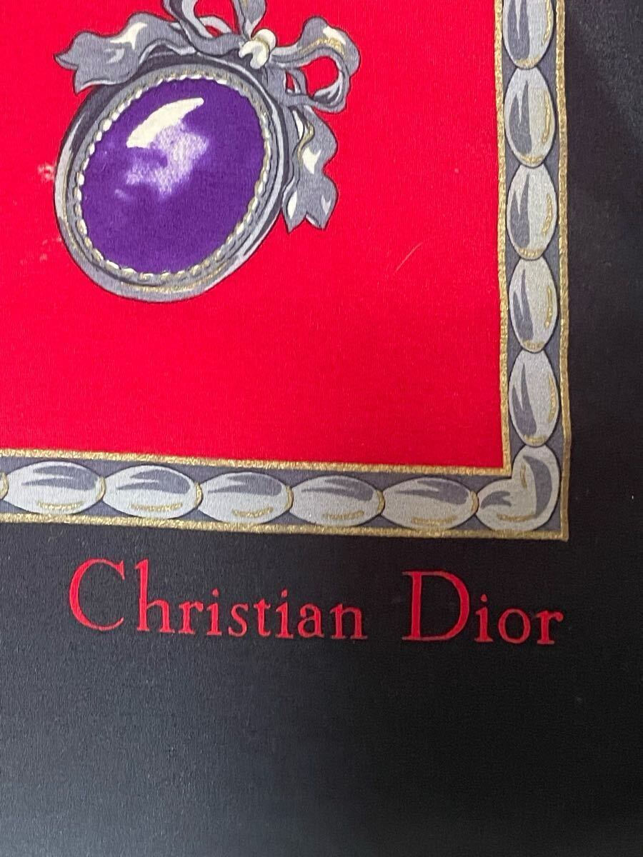 【美品】DIOR/ChristianDior（ディオール/クリスチャンディオール）スカーフ シルク 81cm