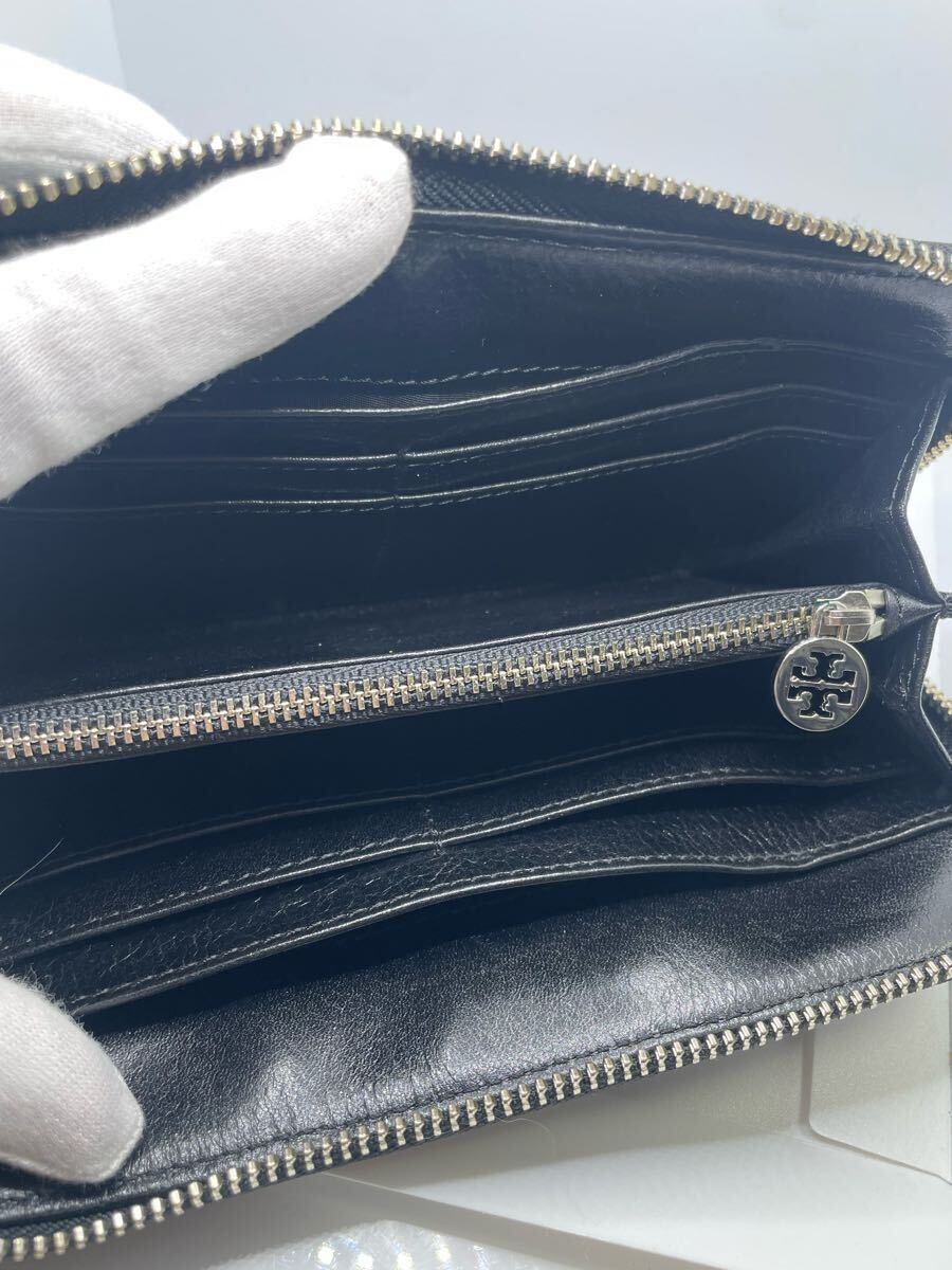 【美品】TORY BURCH トリーバーチ ラウンドファスナー 長財布 ブラック 黒 レディース 
