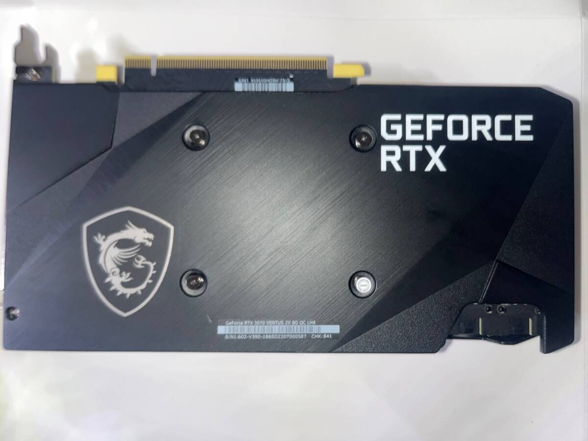 【中古】NVIDIA GeForce RTX 3070 8GB LHR MSI HDMI x1 DisplayPort x3 グラフィックボード 箱なし 動作確認(rèn)済み