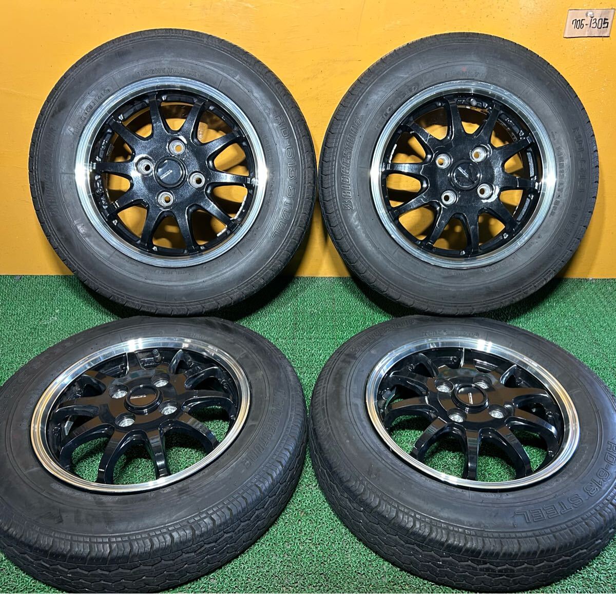 ＊夏用 145R13 LT 8P.R BRIDGESTONE RD-613 STEEL ＊G-SPEED【13×4.0J +45 PCD:100×4H ハブ徑: 65mm】＊4本セット