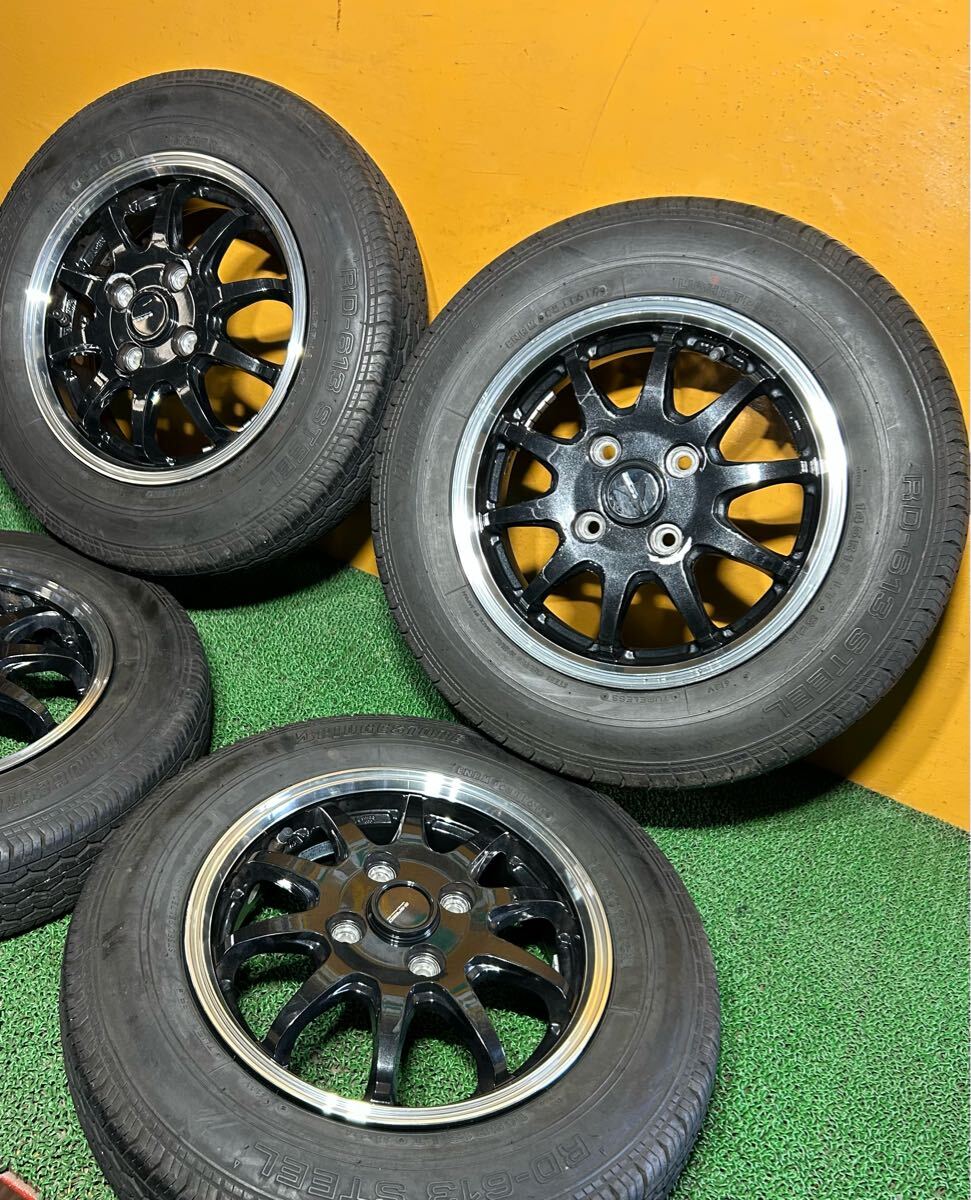 ＊夏用 145R13 LT 8P.R BRIDGESTONE RD-613 STEEL ＊G-SPEED【13×4.0J +45 PCD:100×4H ハブ徑: 65mm】＊4本セット