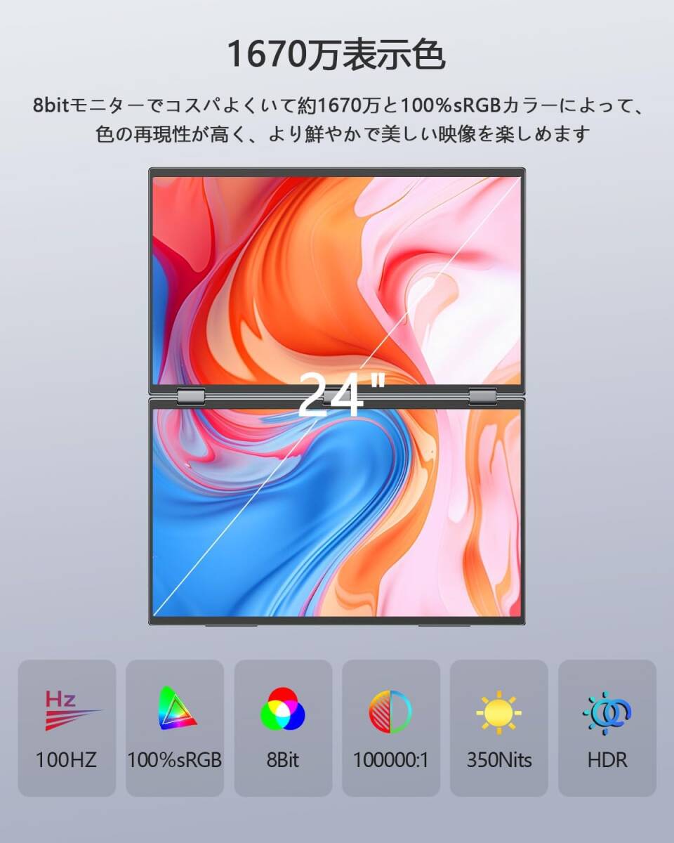 中古デュアル モバイルモニター 18.5インチ モバイルモニター2畫面 EVICIV 100%sRGB FHD1080p