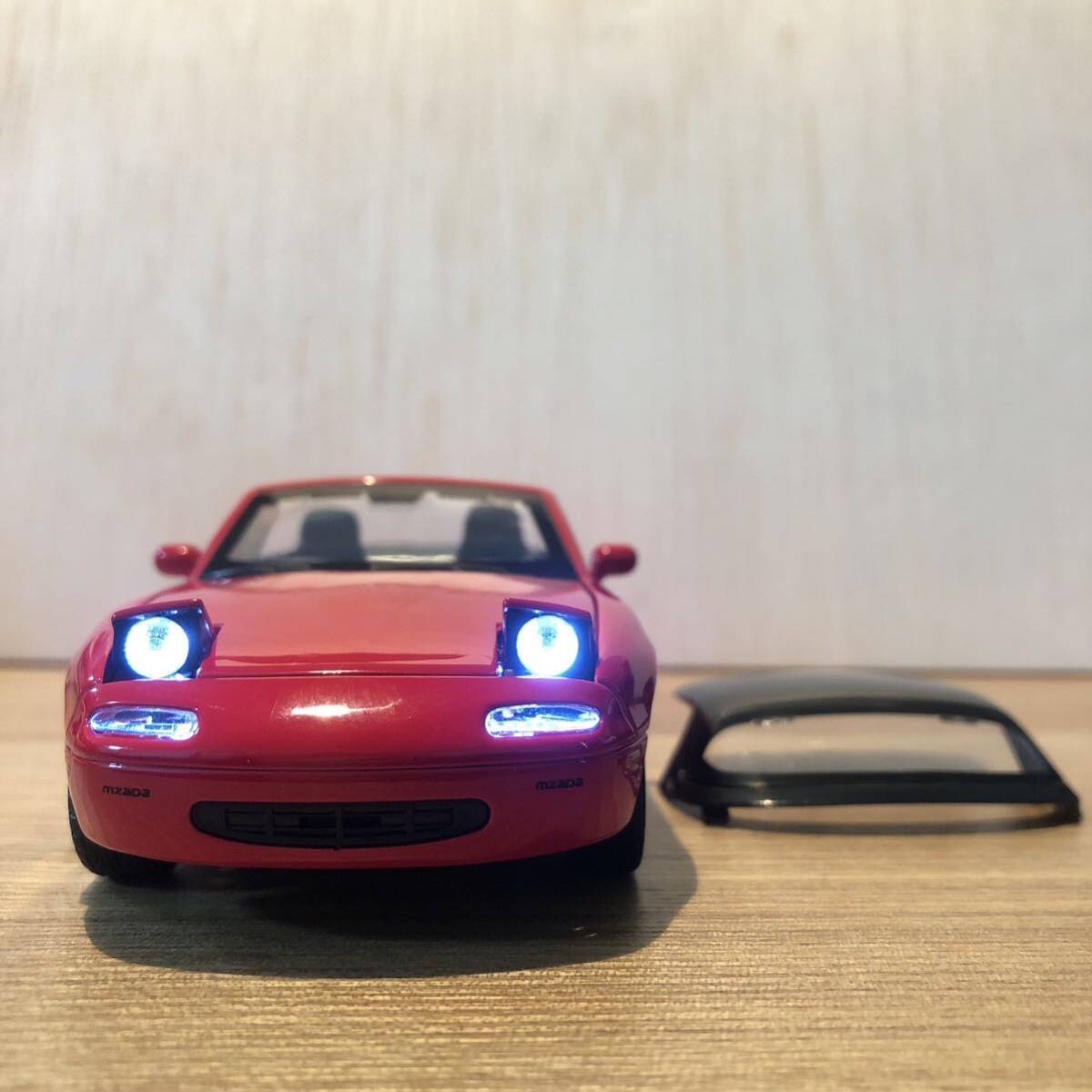 マツダ ロードスター ミニカー1/32 レッド NA6CE NA8C イニシャルD 頭文字D 末次トオル　赤　ユーノス　na ハードトップ仕様_画像1