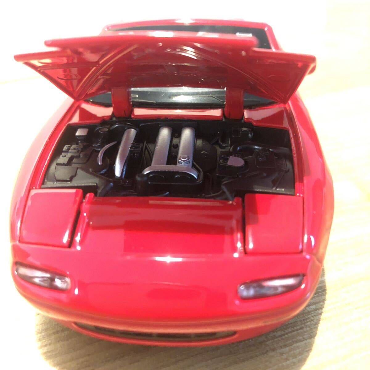 マツダ ロードスター ミニカー1/32 レッド NA6CE NA8C イニシャルD 頭文字D 末次トオル　赤　ユーノス　na ハードトップ仕様_画像6