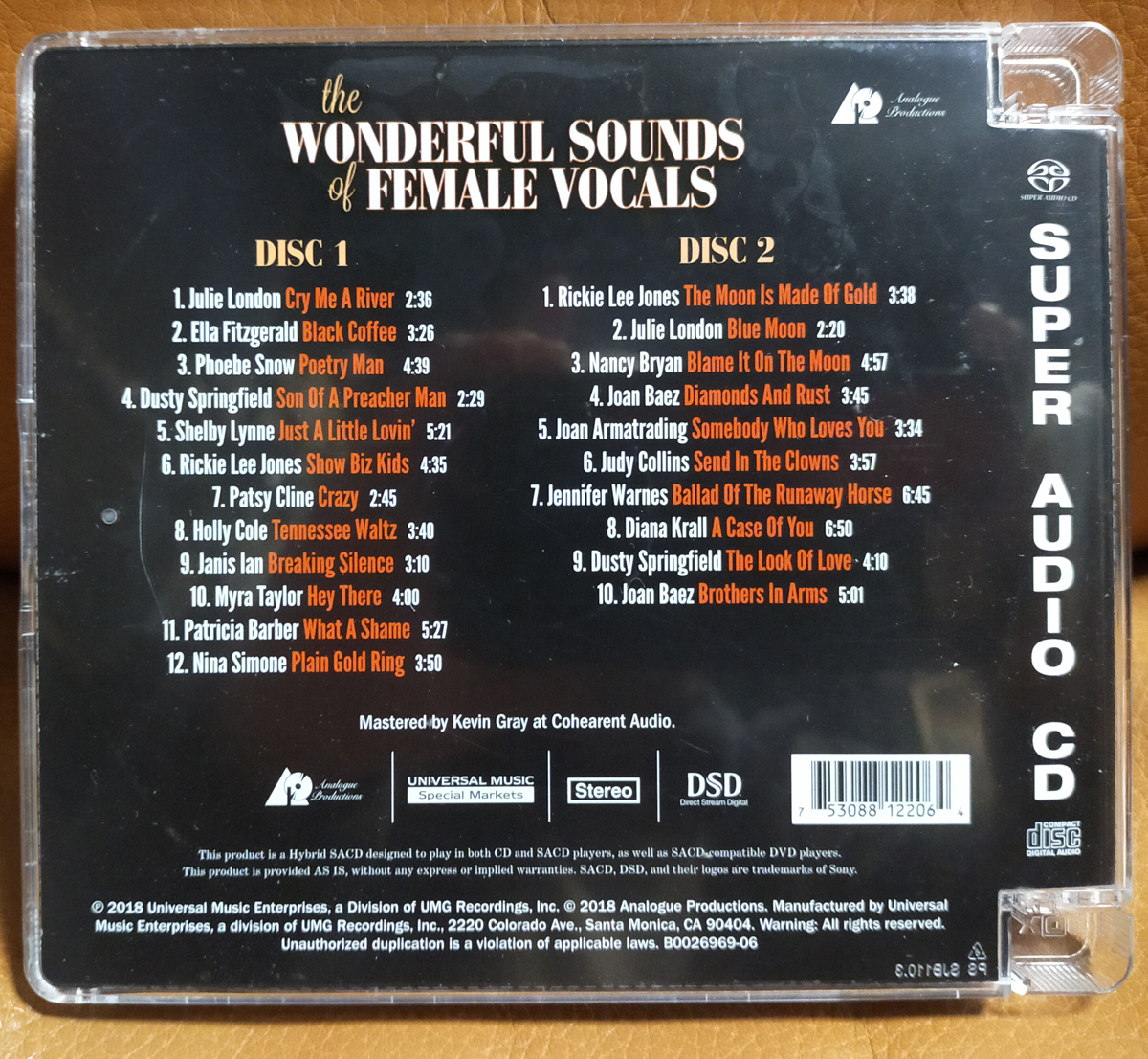 V SACD Analogue Productions WONDERFUL SOUNDS FEMALE VOCALS 2 листов комплект one da полный звук female Vocal женщина Vocal Hybrid DISC