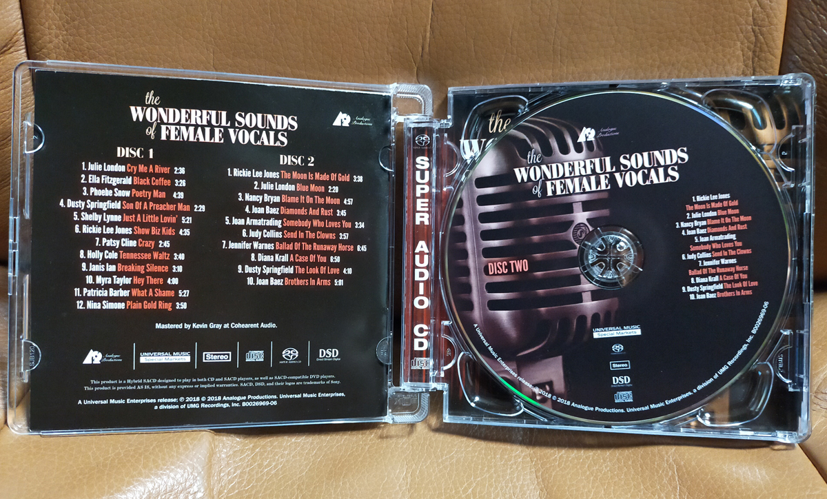 V SACD Analogue Productions WONDERFUL SOUNDS FEMALE VOCALS 2 листов комплект one da полный звук female Vocal женщина Vocal Hybrid DISC