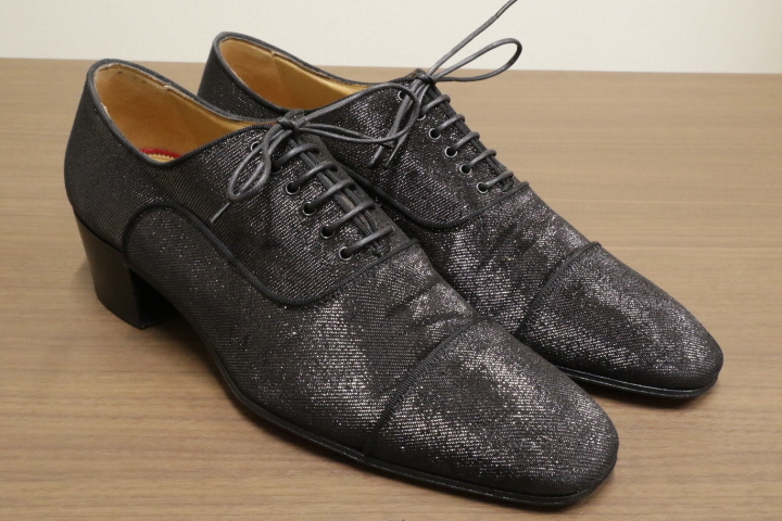 美腳 4センチ ヒール ルブタン ラメ ドレス オックスフォード シューズ フォーマル パーティー Christian Louboutin レザー メンズ 革靴 40