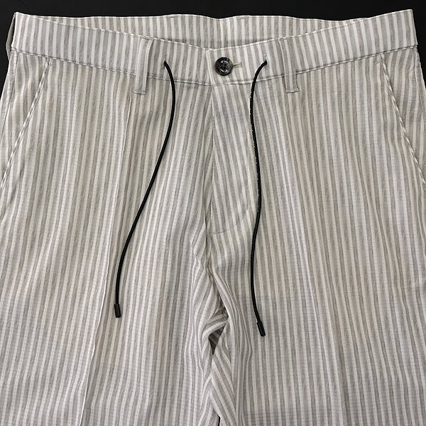 новый товар ji- stage Kiyoshi .AIR WINDOW полоса стрейч слаксы 46(M) [3-30503_5_46] бежевый весна лето G-stage... summer 