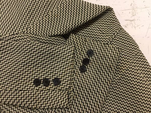 アンクライン Anne Klein モード クラシック ノーベント ノッチドラペル 総柄 シングルテーラードジャケット レディース ウール100% 8 黒白