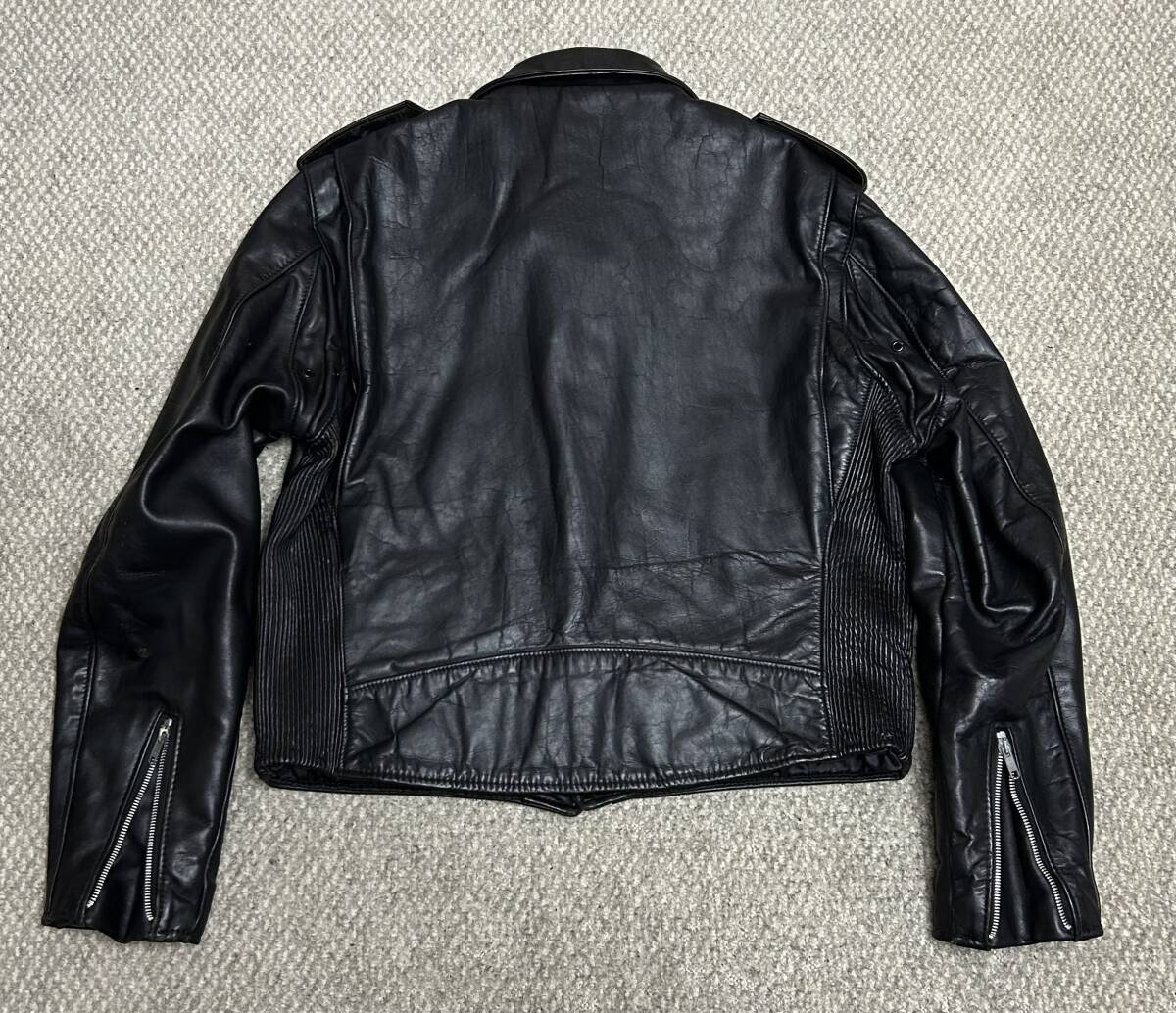44】SCHOTT×HARLEY 619 米国製 ☆ダブルライダース◇牛革ジャン