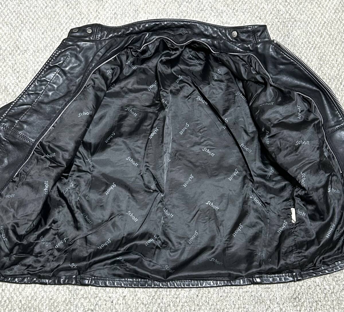 良品①schott 641【42】米國(guó)制シングルライダース◇牛革ジャン ハーレーgpzショベル★匿名配送