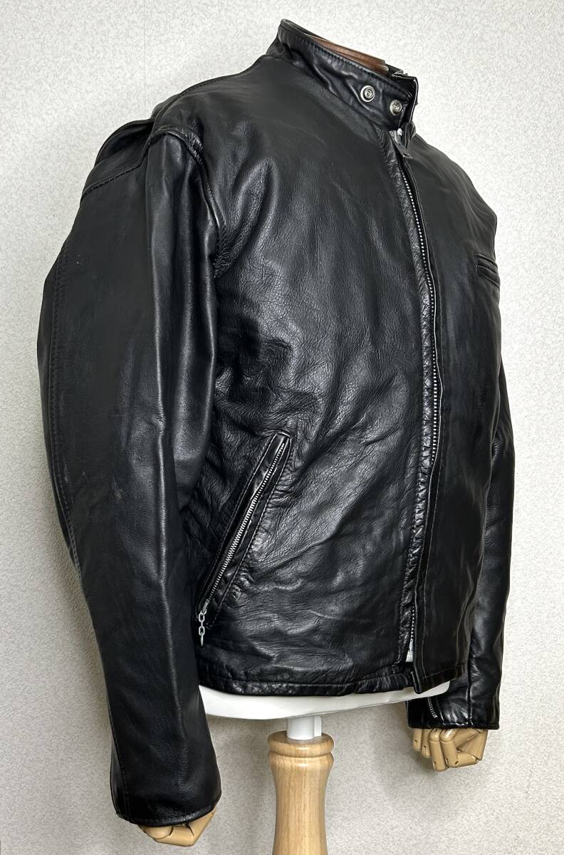 良品①schott 641【42】米國(guó)制シングルライダース◇牛革ジャン ハーレーgpzショベル★匿名配送