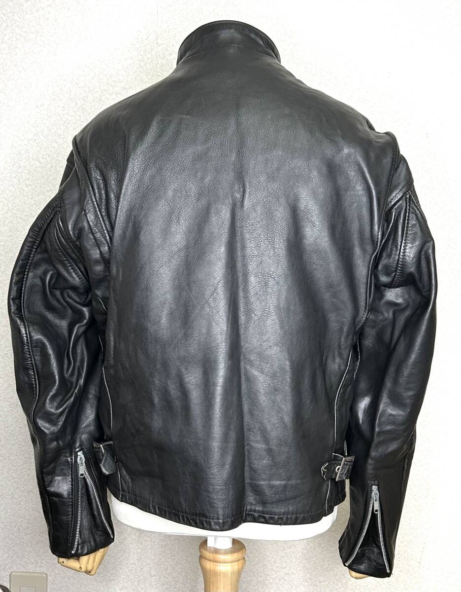 良品①schott 641【42】米國(guó)制シングルライダース◇牛革ジャン ハーレーgpzショベル★匿名配送