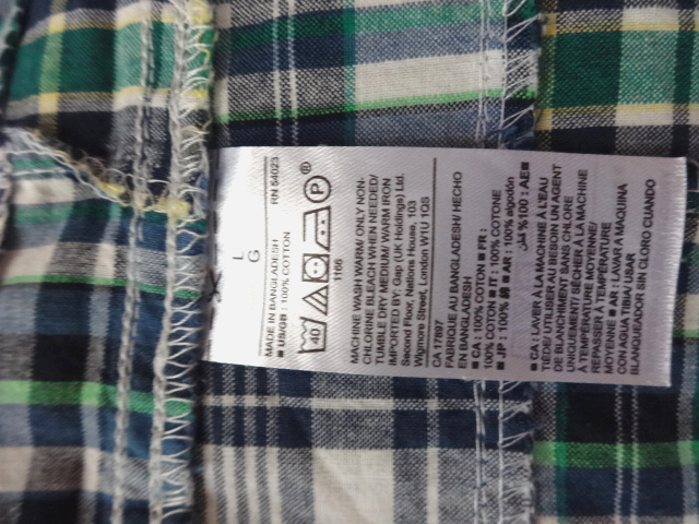 GAP☆パッチワーク　半袖シャツ☆ボタンダウン☆Lサイズ表記　ネイビーグリーン他　著淺です。