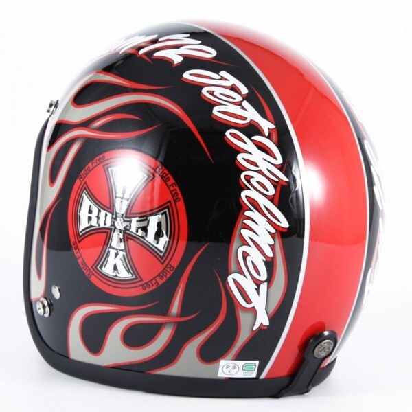 72JAM ジェットヘルメット&シールドセット ROCK&ROLL - ブラックグロス フリー:57-60cm未満 +開閉式シールド APS-05 JJ-06G 爆買