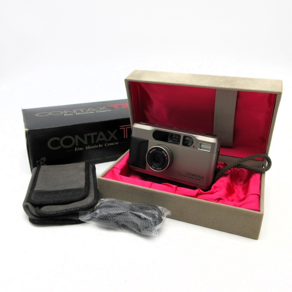 1 иен ~ Contax Contax T2 пленочный фотоаппарат Carl Zeiss Sonnar 2.8/38 T* с футляром с ящиком работа дефект есть утиль 3734704