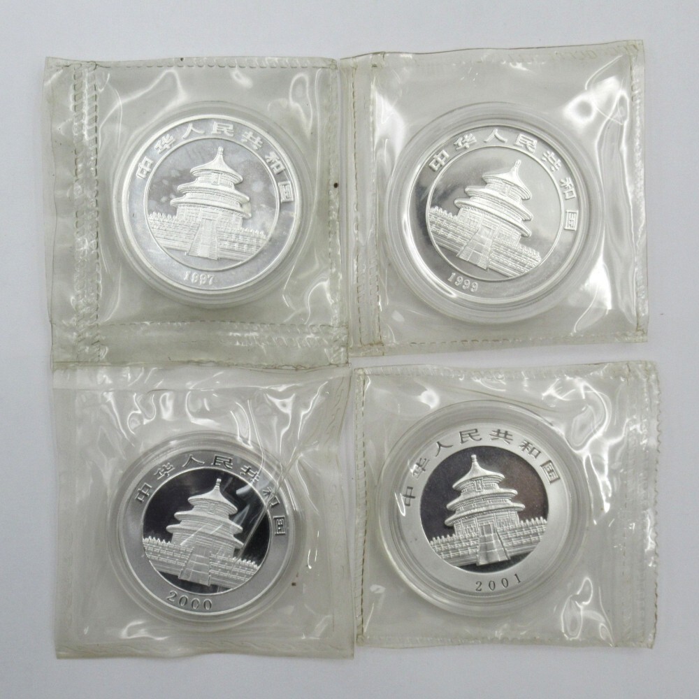 中国 パンダ銀貨 10元 1oz 純銀 熊猫 1997/1999/2000/2001年 計4