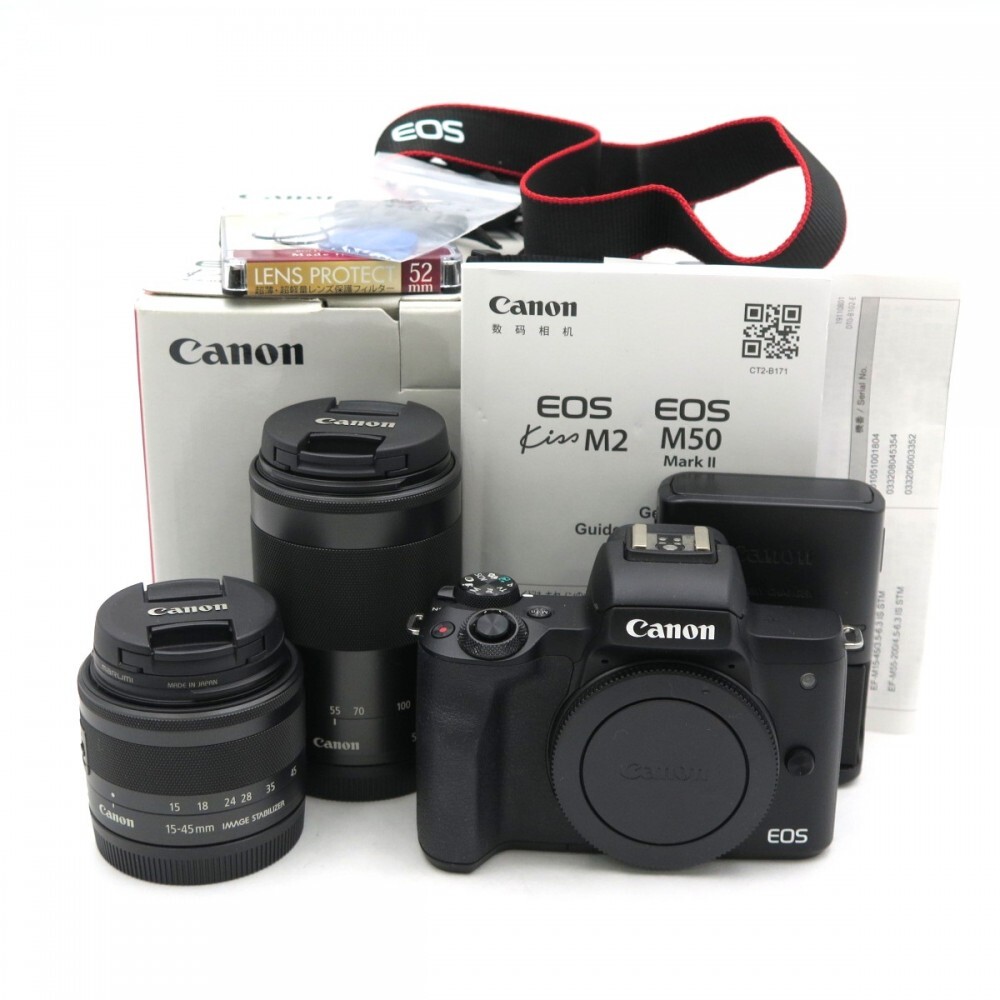 1円? Canon キヤノン Canon EOS M2 ミラーレス一眼カメラ レンズ2點(diǎn) 箱付 動(dòng)作確認(rèn)済 現(xiàn)狀品 3836903