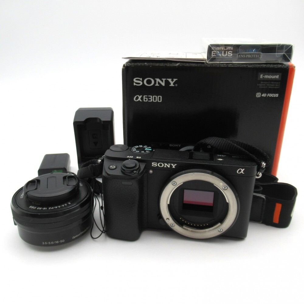 1円? SONY ソニー α6300 ILCE-6300 ミラーレス一眼カメラ E 3.5-5.6/PZ 16-50 OSS 箱付 動作確認済 現(xiàn)狀品 3806197