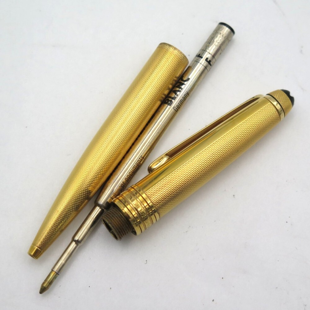 1円? MONTBLANC モンブラン マイスターシュテュック ソリテール バーレイ ゴールド ボールペン 筆記確認(rèn)済 現(xiàn)狀品 3817147