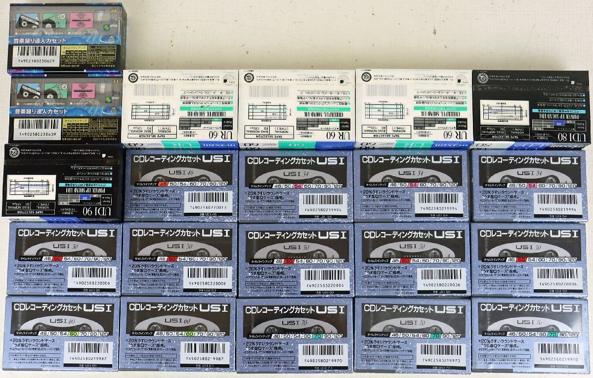M◆未使用品◆録音用カセットテープ 95本セット maxell UD1-46(F)/50(F)/54(F)/60(F)/90(F)/USI46/50/54/60/70/UR60(D)/80(D)/90(D)/TDK 他