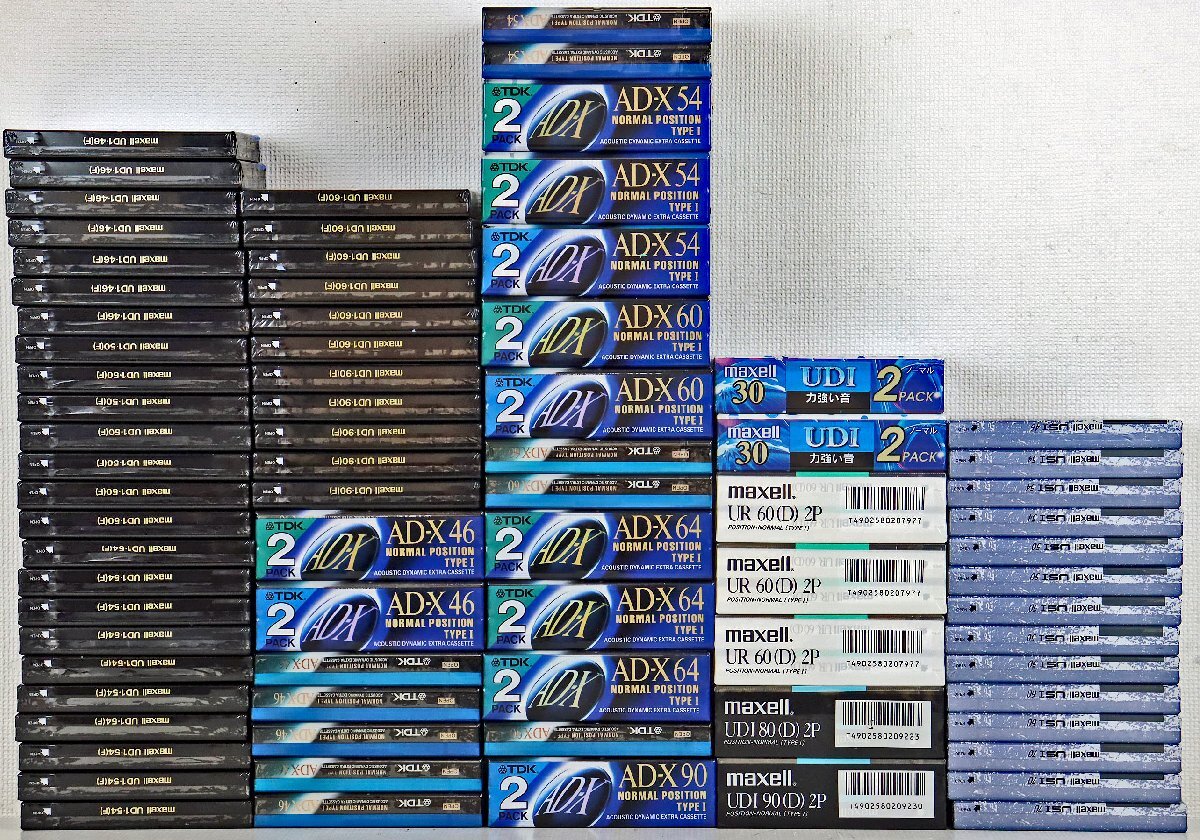 M◆未使用品◆録音用カセットテープ 95本セット maxell UD1-46(F)/50(F)/54(F)/60(F)/90(F)/USI46/50/54/60/70/UR60(D)/80(D)/90(D)/TDK 他