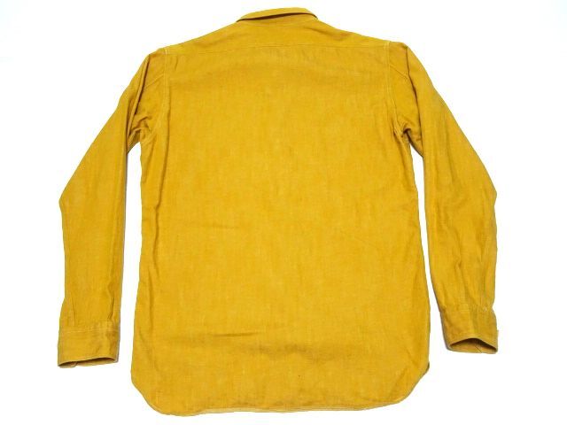 MOUNTAIN JAM STAR BRAND 1930s WORK SHIRT / マウンテンジャム チンストラップ付き ワークシャツ からし色 日本製 メンズ_画像3