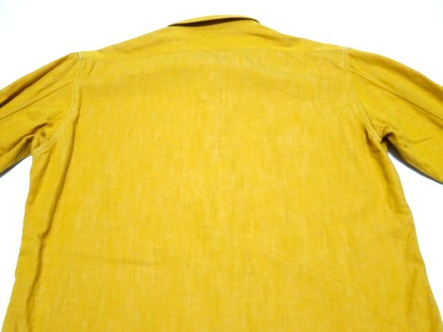 MOUNTAIN JAM STAR BRAND 1930s WORK SHIRT / マウンテンジャム チンストラップ付き ワークシャツ からし色 日本製 メンズ_画像4