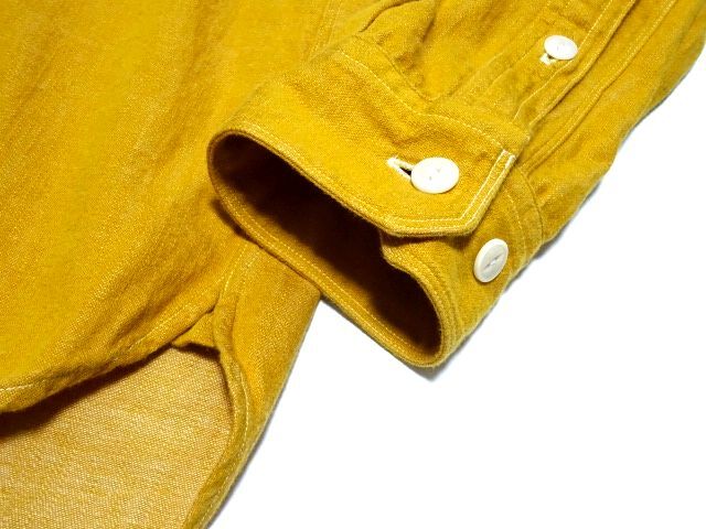 MOUNTAIN JAM STAR BRAND 1930s WORK SHIRT / マウンテンジャム チンストラップ付き ワークシャツ からし色 日本製 メンズ_画像5