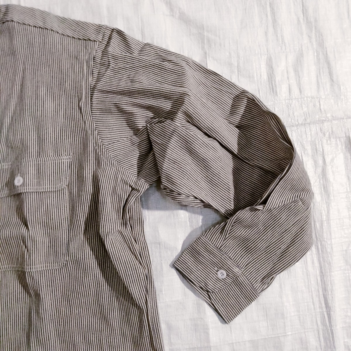 BIG MAC ビッグマック ヒッコリー ストライプ 長袖 ワークシャツ L 80?90's vintage deadstock デッドストック　6ボタン bigmac jcpenny