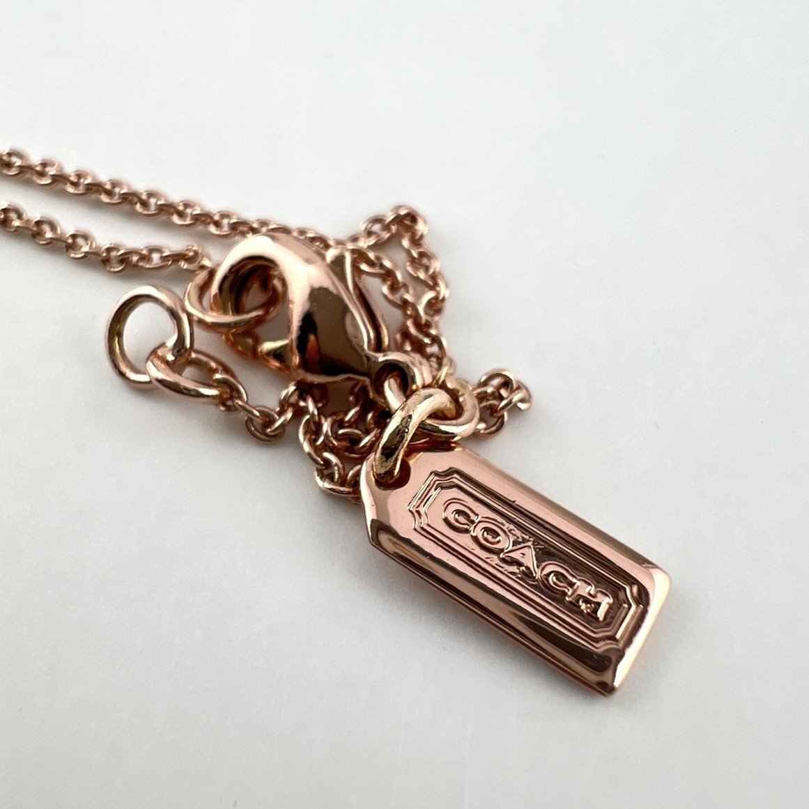 【77】 COACH コーチ ネックレス ハートモチーフ キラキラ ピンクゴールドカラー レディース アクセサリー (約) 全長(zhǎng)46cm 5.9g