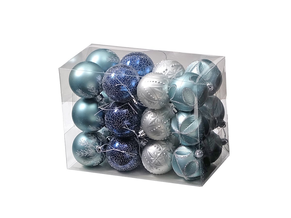 クリスマスツリーオーナメント ボール型24個(gè)セット BLUE/SLIVER オーナメントボール 裝飾 Xmas Christmas デコレーション インテリア 雑貨
