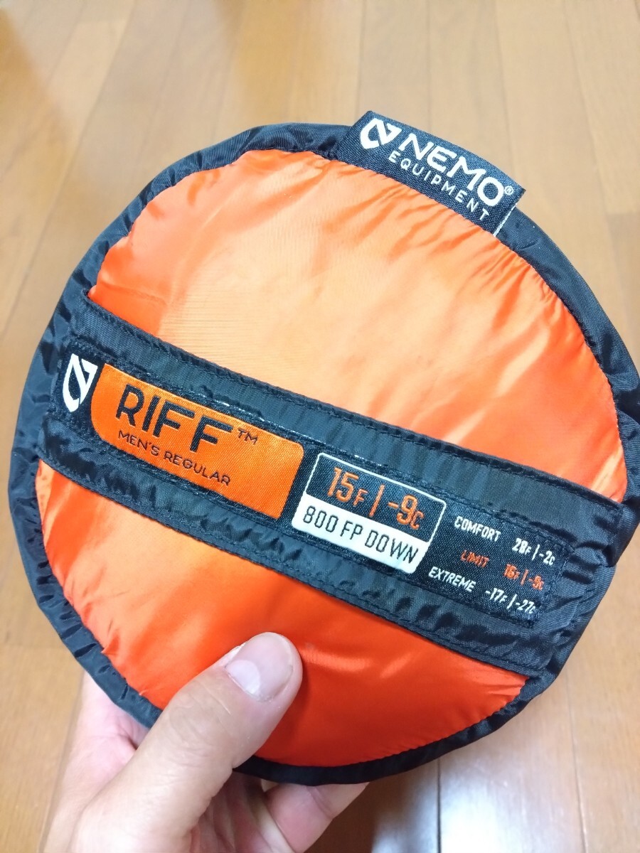 NEMO ニーモ ダウンシュラフ RIFF15(スノーピーク NEMO ニーモ シュラフ ヘリノックス チェア マイセン カップ Oral-B 電動歯ブラシ 出品中
