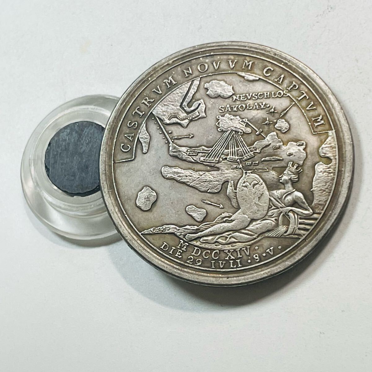ロシア 硬貨 古銭 ピョートル1世 1714年 北方戦争 海戦勝利記念