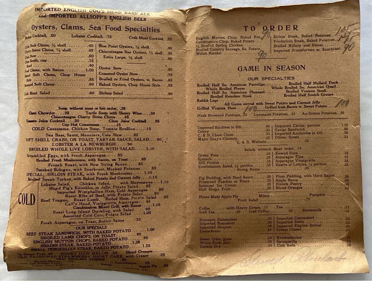ホワイトスターライン社 英國 戦前 船 資料 レストランメニュー 明治 1933年 レトロ パンフ 歴史資料　N.Y.K LINE 照國丸　奧野中佐
