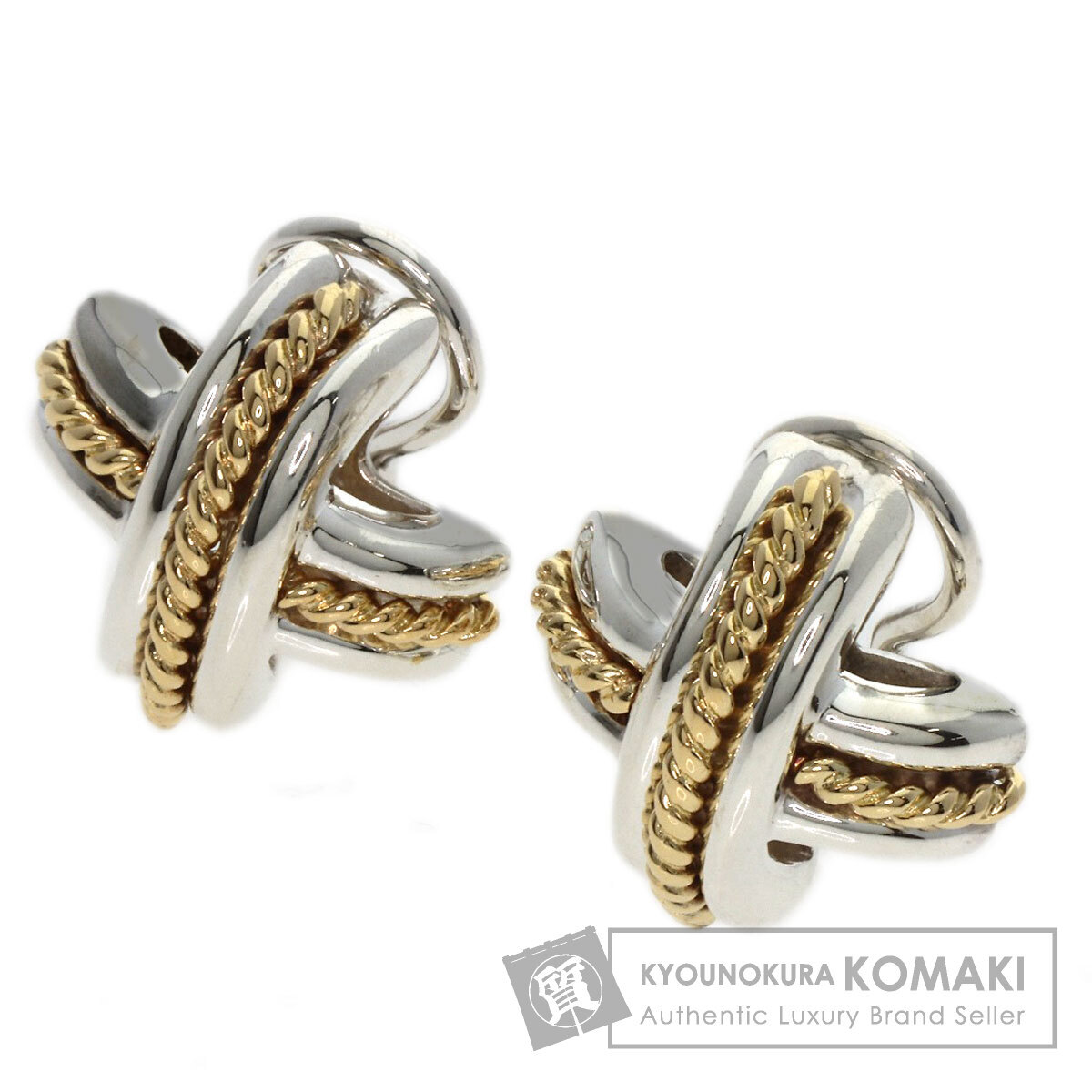TIFFANY&Co. ティファニー シグネチャー クロス イヤリング シルバー レディース 中古_画像1