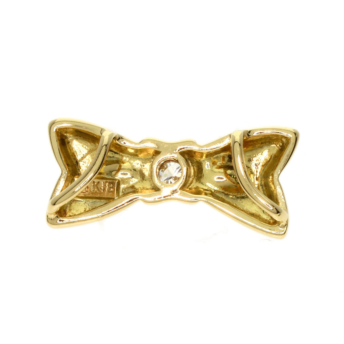 MIKIMOTO ミキモト リボン ダイヤモンド ペンダントトップ K18