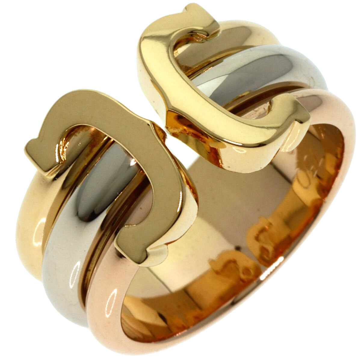 CARTIER カルティエ 2C LM #50 リング?指輪 K18イエローゴールド レディース 中古