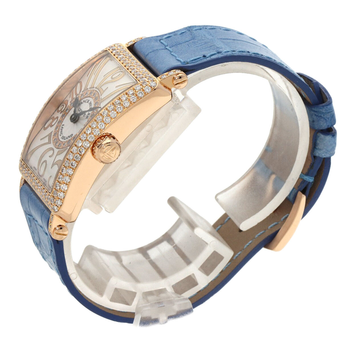 FRANCK MULLER フランクミュラー 902QZDCD1R ロングアイランド ダイヤモンド 腕時(shí)計(jì) K18ピンクゴールド 革 レディース 中古