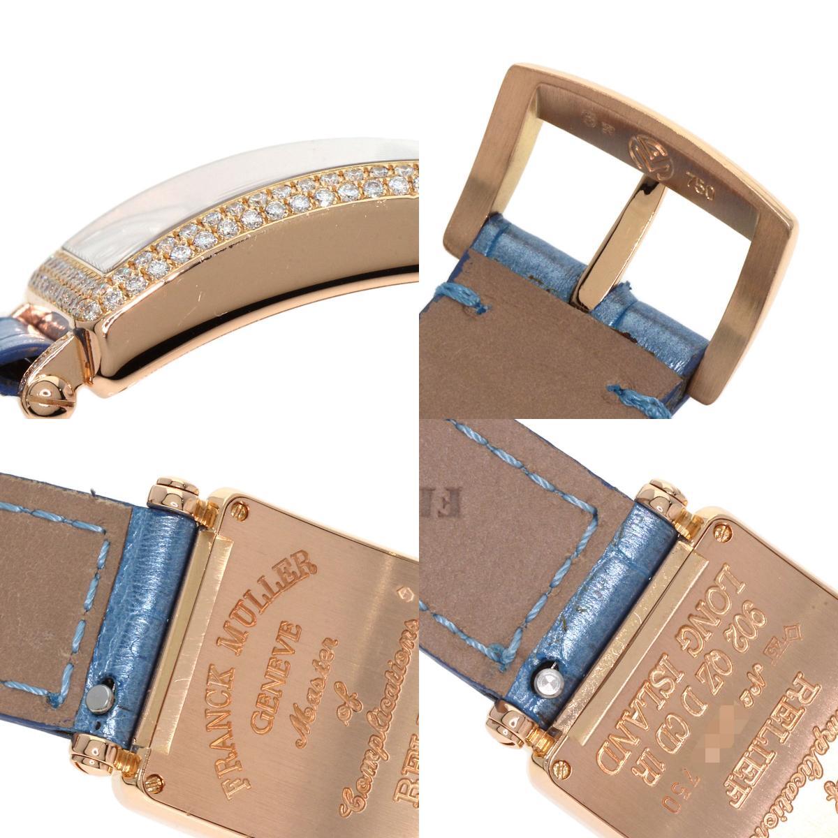 FRANCK MULLER フランクミュラー 902QZDCD1R ロングアイランド ダイヤモンド 腕時(shí)計(jì) K18ピンクゴールド 革 レディース 中古